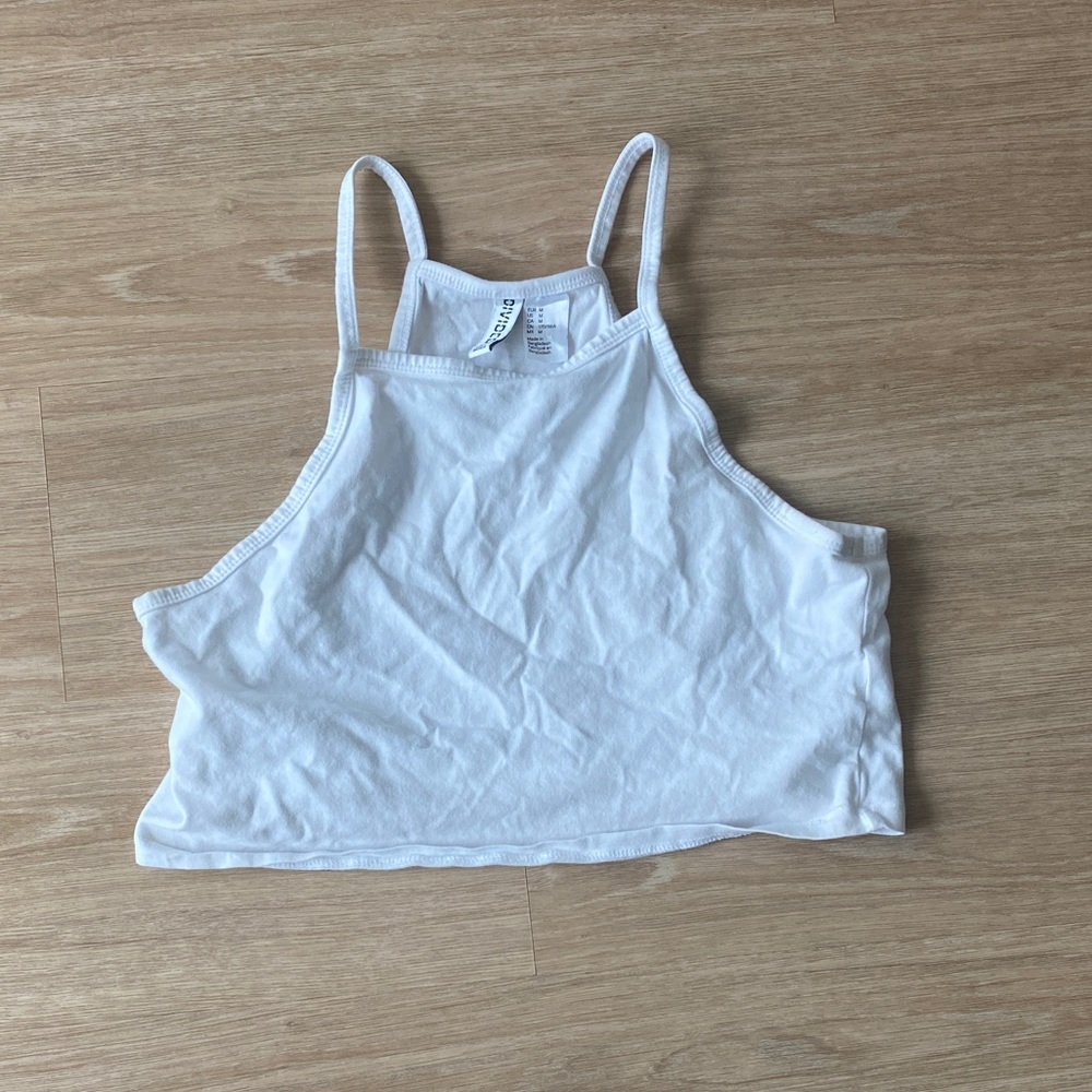 H&M White Crop Top Size:M
